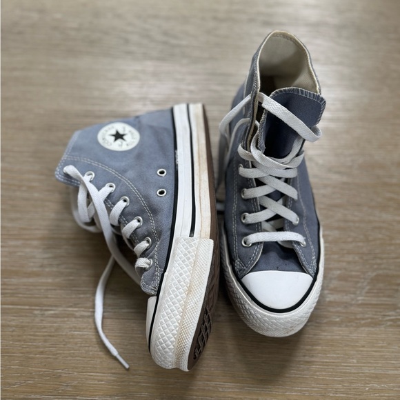 Converse girls blue colored platform hi-tops sneakers shoes size 5 kids youth - Picture 5 of 7